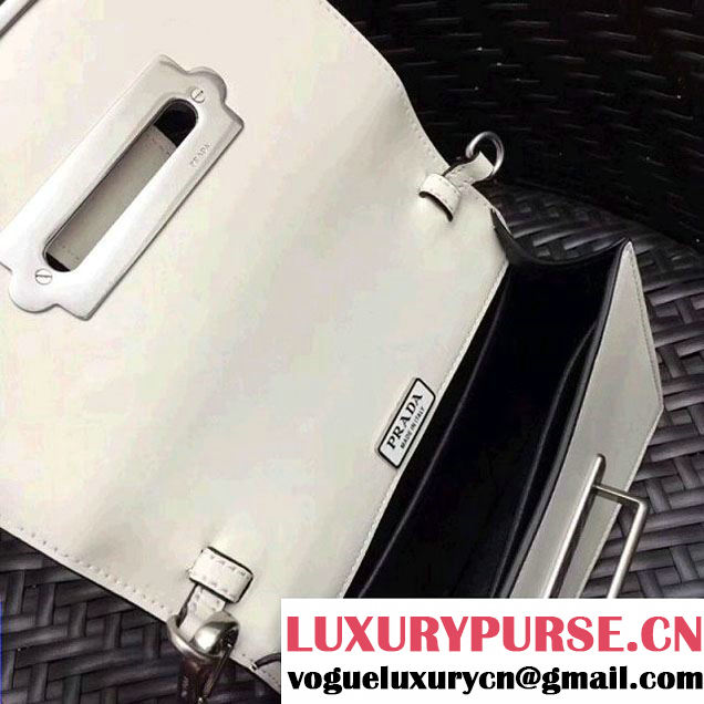Prada Cahier Leather Clutch Bag 1BH018 White 2018 (GYF-8011223 )