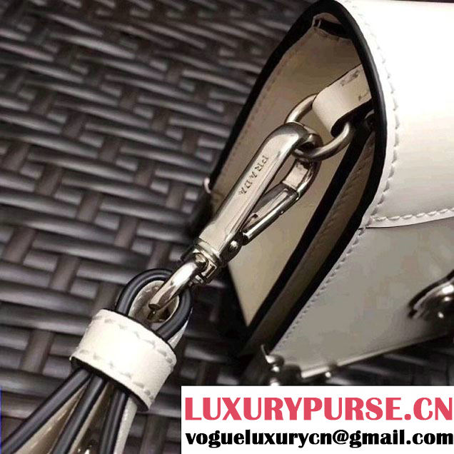 Prada Cahier Leather Clutch Bag 1BH018 White 2018 (GYF-8011223 )
