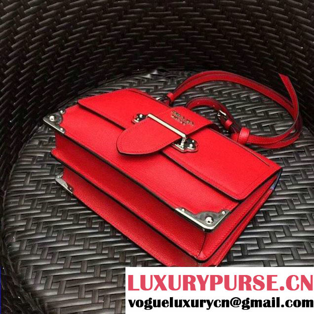 Prada Cahier Leather Shoulder Bag 1BD095 Red 2018 (GYF-8011222 )