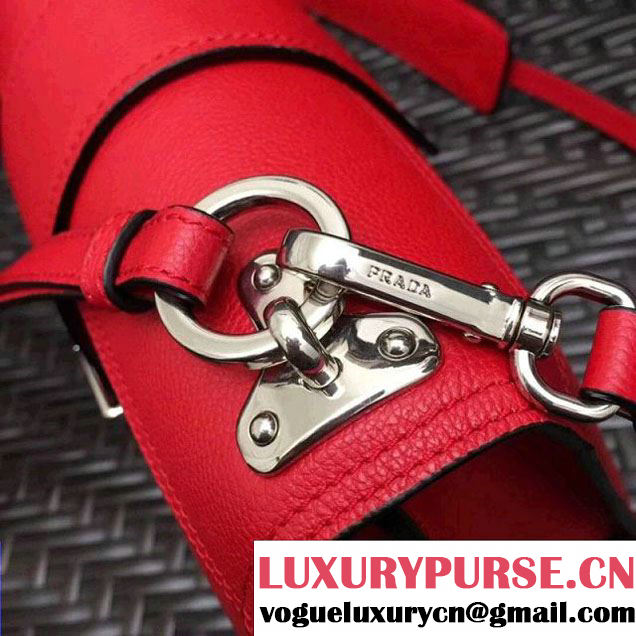 Prada Cahier Leather Shoulder Bag 1BD095 Red 2018 (GYF-8011222 )