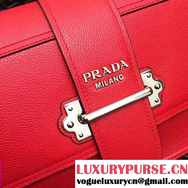Prada Cahier Leather Shoulder Bag 1BD095 Red 2018 (GYF-8011222 )