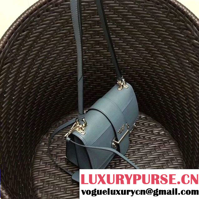 Prada Cahier Leather Shoulder Bag 1BD095 Blue 2018 (GYF-8011221 )