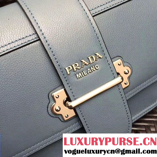 Prada Cahier Leather Shoulder Bag 1BD095 Blue 2018 (GYF-8011221 )