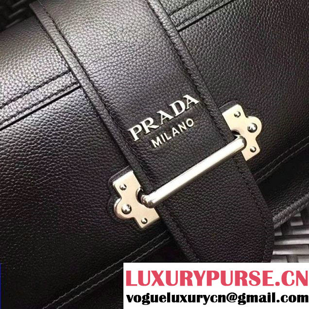 Prada Cahier Leather Shoulder Bag 1BD095 Black 2018 (GYF-8011220 )