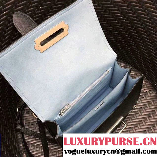 Prada Cahier Leather Shoulder Bag 1BD095 Black 2018 (GYF-8011220 )