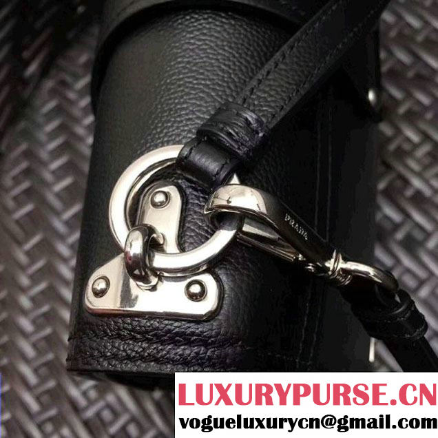 Prada Cahier Leather Shoulder Bag 1BD095 Black 2018 (GYF-8011220 )