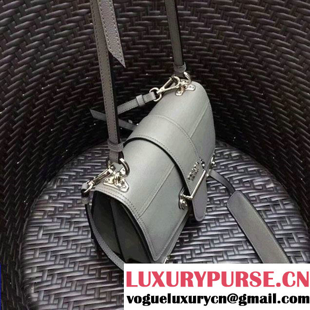 Prada Cahier Leather Shoulder Bag 1BD095 Grey 2018 (GYF-8011219 )