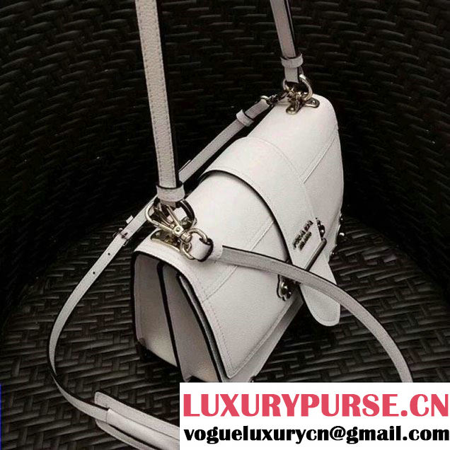 Prada Cahier Leather Shoulder Bag 1BD095 White 2018 (GYF-8011218 )