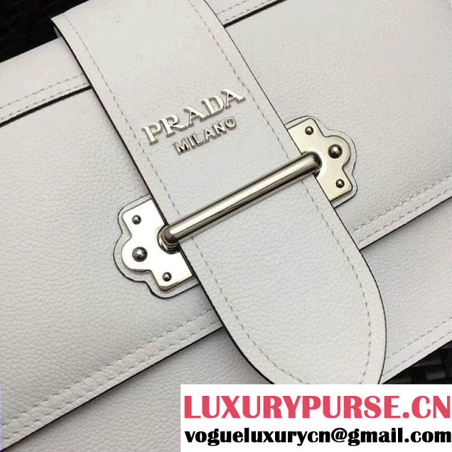 Prada Cahier Leather Shoulder Bag 1BD095 White 2018 (GYF-8011218 )