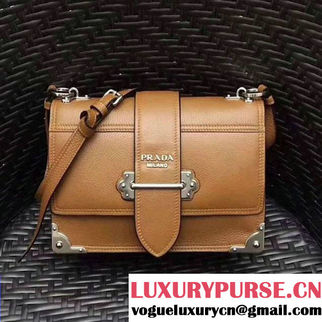 Prada Cahier Leather Shoulder Bag 1BD095 Brown 2018 (GYF-8011217 )