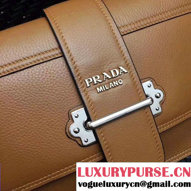 Prada Cahier Leather Shoulder Bag 1BD095 Brown 2018 (GYF-8011217 )