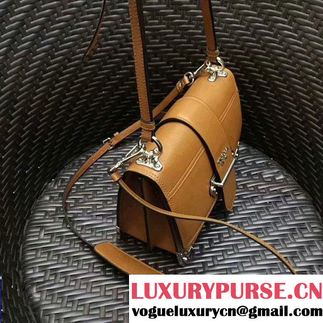 Prada Cahier Leather Shoulder Bag 1BD095 Brown 2018 (GYF-8011217 )