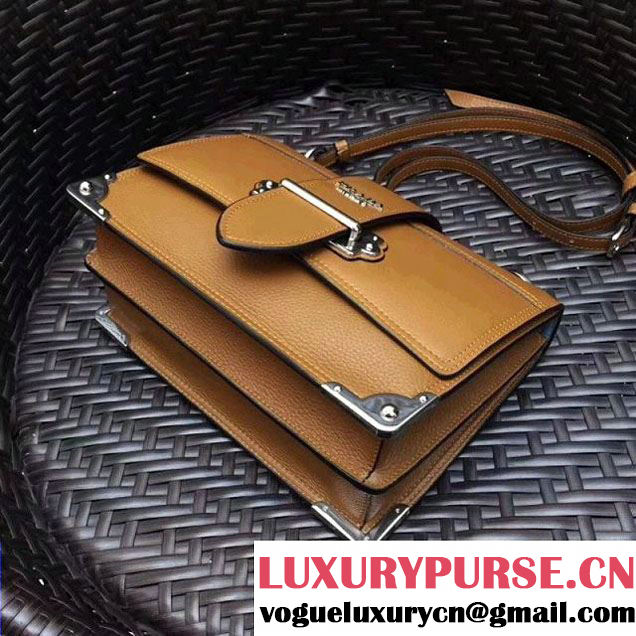 Prada Cahier Leather Shoulder Bag 1BD095 Brown 2018 (GYF-8011217 )