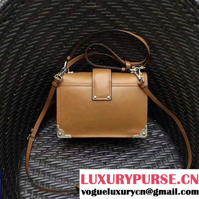 Prada Cahier Leather Shoulder Bag 1BD095 Brown 2018 (GYF-8011217 )
