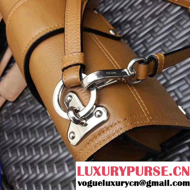 Prada Cahier Leather Shoulder Bag 1BD095 Brown 2018 (GYF-8011217 )