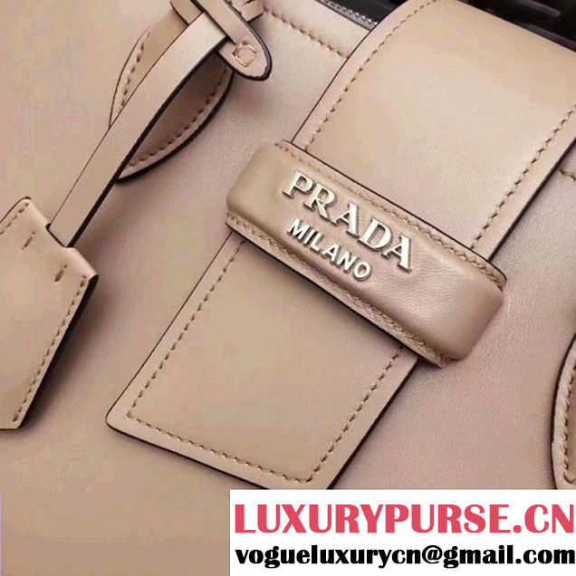 Prada Calfskin Top Handle Tote Bag 1BG148 Beige/Grey Resort 2018 (GYF-8011229 )