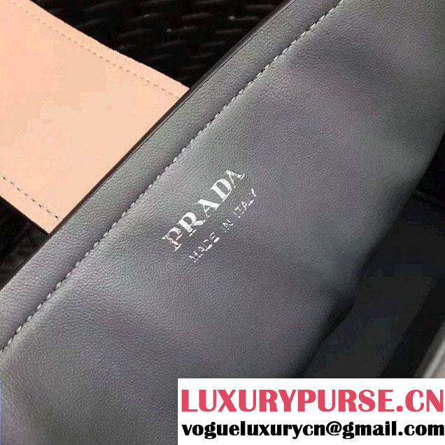 Prada Calfskin Top Handle Tote Bag 1BG148 Beige/Grey Resort 2018 (GYF-8011229 )