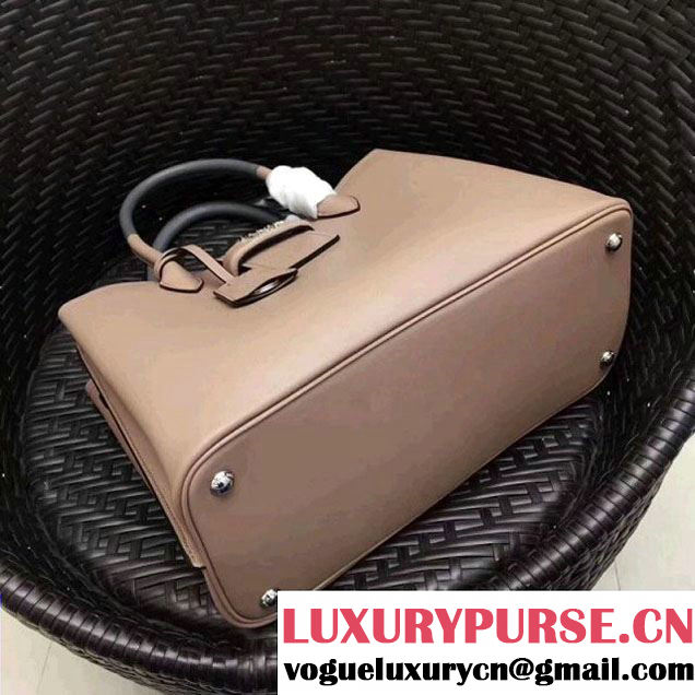 Prada Calfskin Top Handle Tote Bag 1BG148 Beige/Grey Resort 2018 (GYF-8011229 )