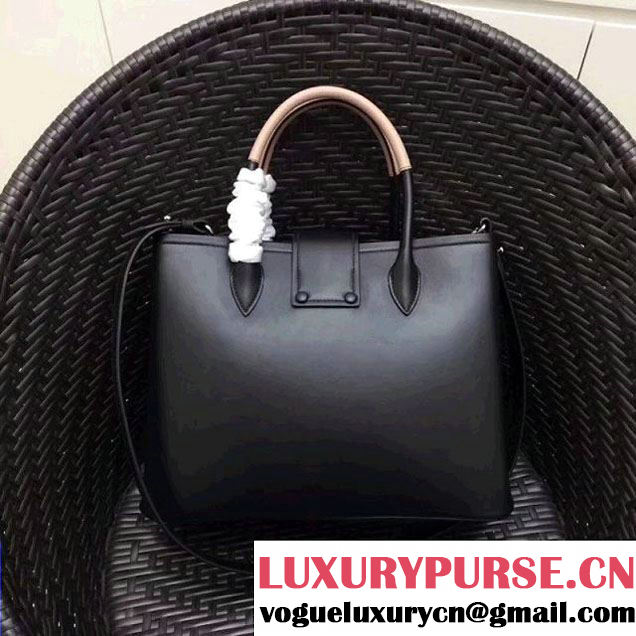 Prada Calfskin Top Handle Tote Bag 1BG148 Black/Beige Resort 2018 (GYF-8011228 )