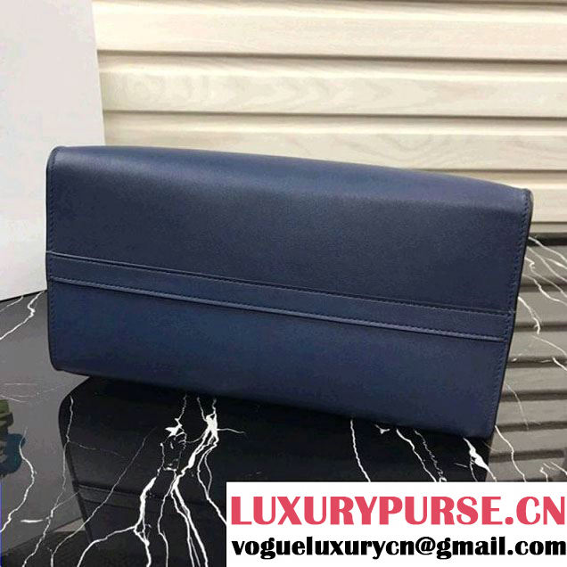 Prada Esplanade Saffiano and Calf Leather Bag With Embellishments 1BA046 Navy Blue 2017 (XDPJ-8011723 )