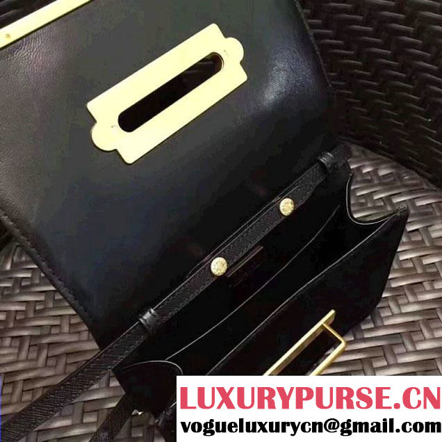 Prada 1BH018 Velvet Cahier Bag With Metal Details Black (GYF-8011720 )