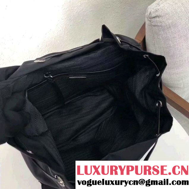 Prada Studded Nylon Backpack Bag Black/Blue Spring 2018 (GYF-8012709 )