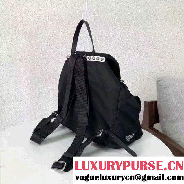 Prada Studded Nylon Backpack Bag Black/Blue Spring 2018 (GYF-8012709 )
