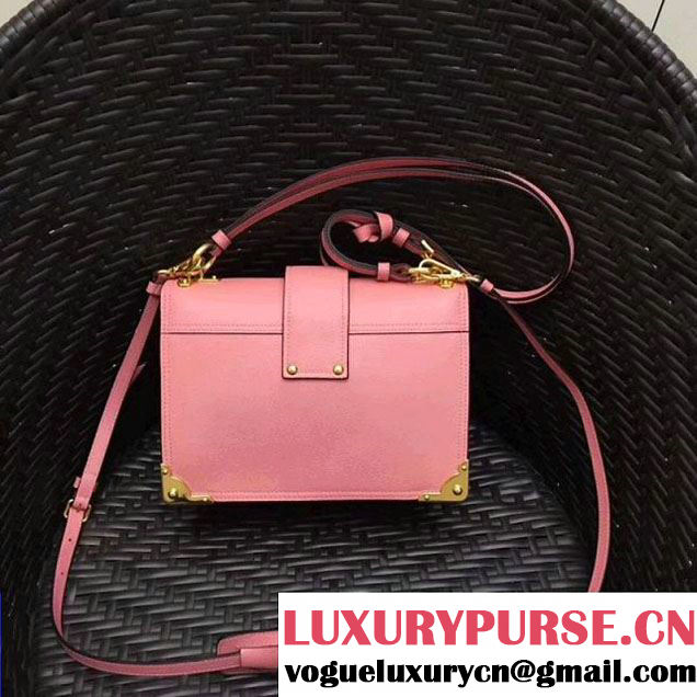 Prada Cahier Leather Shoulder Bag 1BD095 Pink 2018(Gold-tone Metal) (GYF-8012702 )