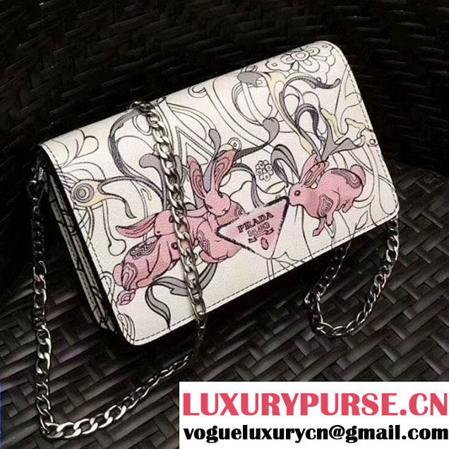 Prada Printed Leather Shoulder Bag 1BP012 2018 (GYF-8012706 )