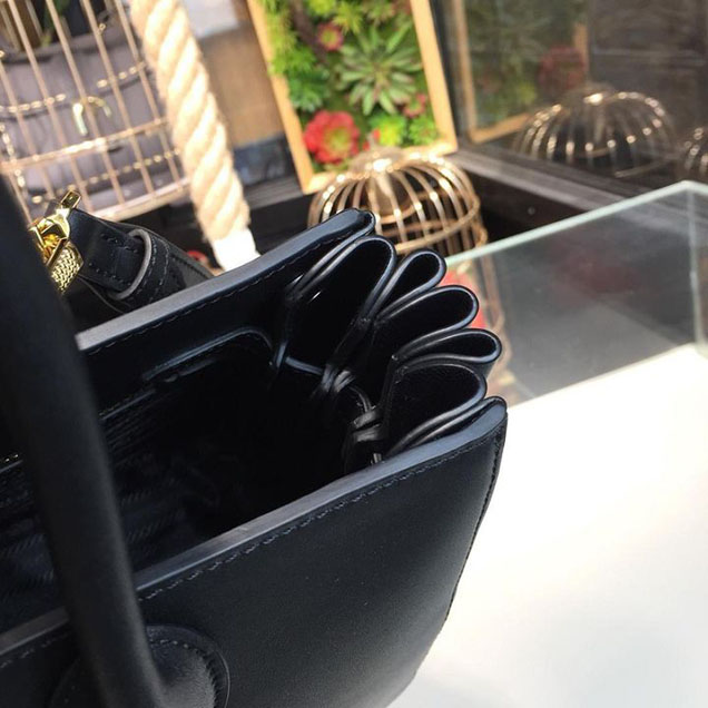 Prada City Calf Bibliotheque Tote 32cm Bag 1BG098 Calfskin Leather Spring Summer 2018 Collection Black