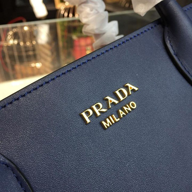 Prada City Calf Bibliotheque Tote 32cm Bag 1BG098 Calfskin Leather Fall Winter 2017 Bag Collection Red Blue