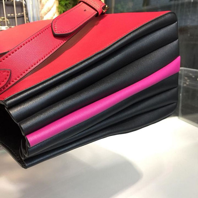 Prada City Calf Bibliotheque Tote 32cm Bag 1BG098 Calfskin Leather Spring Summer 2018 Collection Red Purple