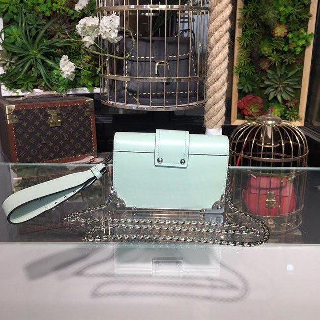 Prada Cahier 18cm Bag 1BH108 Smooth Calfskin Leather Spring Summer 2018 Collection Mint