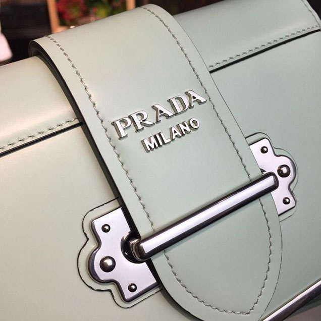Prada Cahier 18cm Bag 1BH108 Smooth Calfskin Leather Spring Summer 2018 Collection Mint