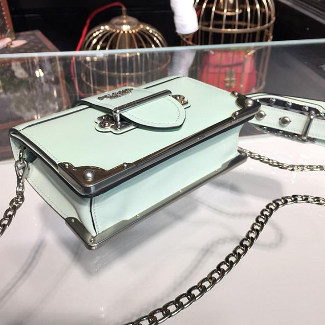 Prada Cahier 18cm Bag 1BH108 Smooth Calfskin Leather Spring Summer 2018 Collection Mint