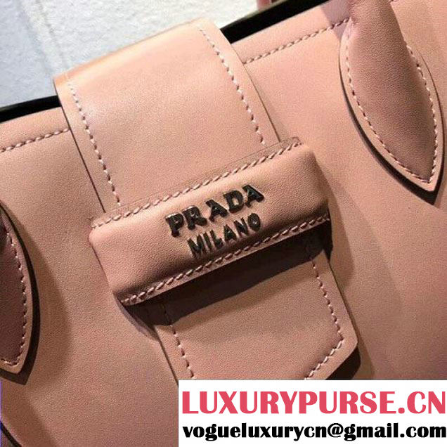 Prada Calfskin Top Handle Tote Bag 1BG148 Pink/Grey Resort 2018 (OZZ-8030226 )
