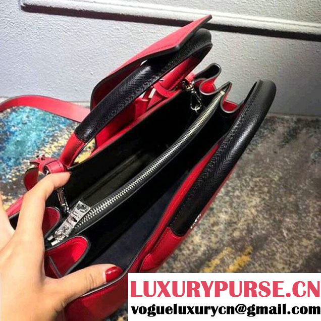 Prada Calfskin Top Handle Tote Bag 1BG148 Red/Black Resort 2018 (OZZ-8030225 )