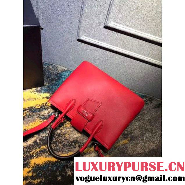 Prada Calfskin Top Handle Tote Bag 1BG148 Red/Black Resort 2018 (OZZ-8030225 )