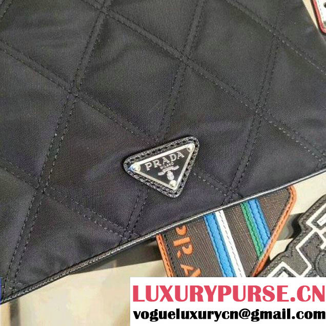 Prada Fabric and Velvet Small Pouch With Appliqué 2NH004 (Nana-8031008 )