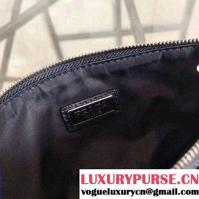 Prada Fabric and Velvet Small Pouch With Appliqué 2NH004 (Nana-8031008 )