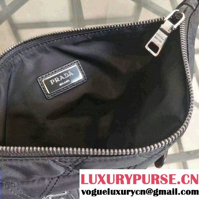 Prada Fabric and Velvet Large Pouch With Appliqué 2NH006 (Nana-8031007 )