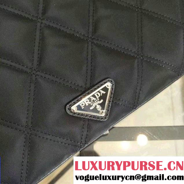 Prada Fabric and Velvet Large Pouch With Appliqué 2NH006 (Nana-8031007 )