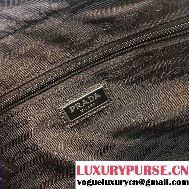 Prada Nylon and Saffiano Leather Cosmetic Pouch 2NE011 Navy/Black 2018 (Nana-8031006 )