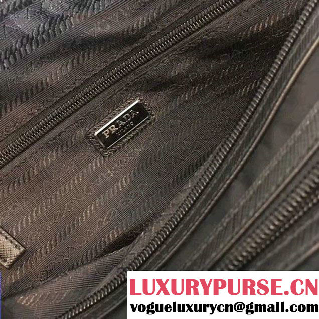 Prada Nylon and Saffiano Leather Cosmetic Pouch 2NE011 Blue/Grey 2018 (Nana-8031005 )