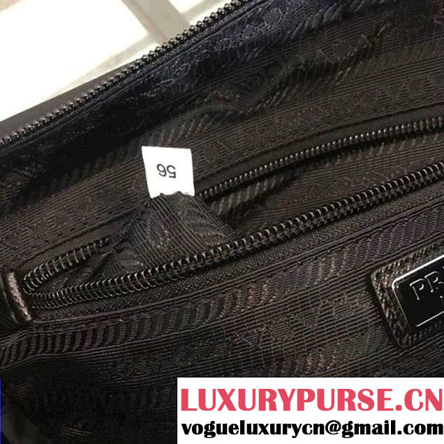 Prada Nylon and Saffiano Leather Cosmetic Pouch 2NE007 Blue/Grey 2018 (Nana-8031003 )