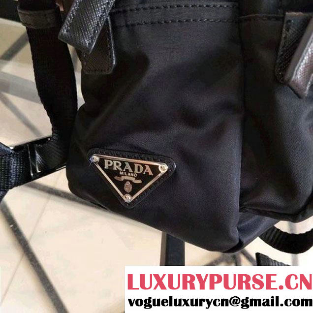 Prada Nylon Messenger Bag with Navy/Black Robot Appliqué 2VH025 2018 (Nana-8031002 )
