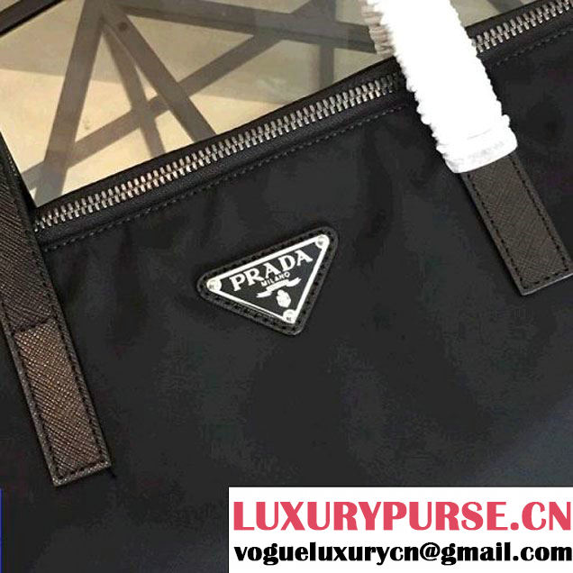 Prada Nylon Tote with Blue/Grey Robot Applique 2VG024 2018 (Nana-8030913 )