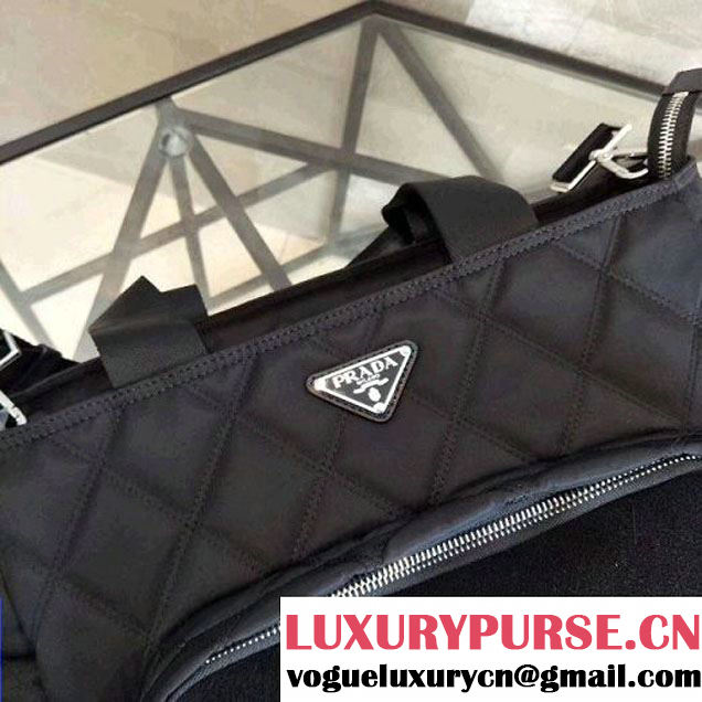 Prada Fabric and Velvet Top Handle Bag with Removed Applique 2VG102 2018 (Nana-8030912 )