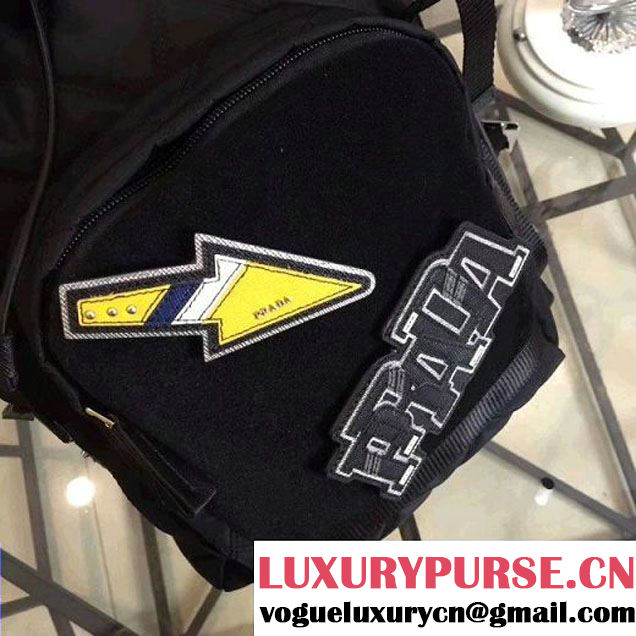 Prada Fabric and Velvet Backpack with Removed Applique 2VZ135 2018 (Nana-8030911 )