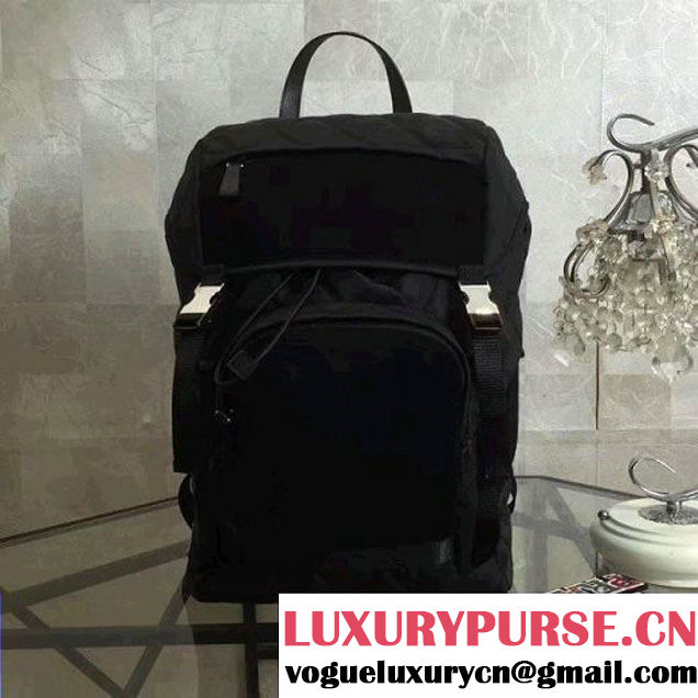 Prada Fabric and Velvet Backpack with Removed Applique 2VZ135 2018 (Nana-8030911 )
